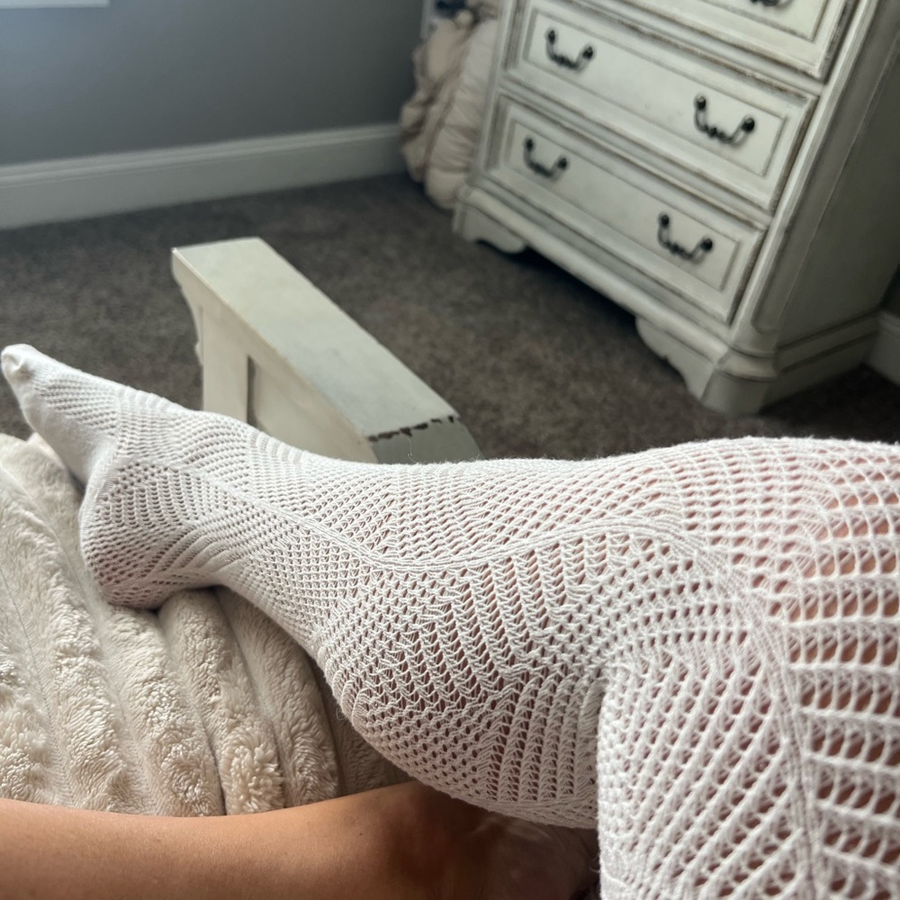 Wolford Cream Knit Patterned Tights